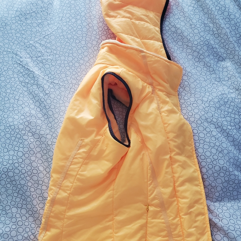 Neon orange fuzzy vest